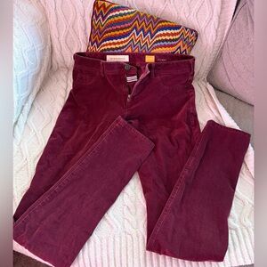 Pilcro and the Letterpress Size 29 P Women's Red Corduroy Pants